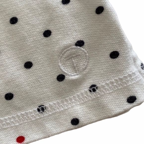 T By Talbots Sz L Sleeveless Polka Dot Polo Top - Picture 7 of 8